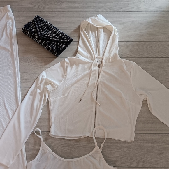 Women's Plus Size Casual Solid Color Plus Size Pit Vest Jacket Pants Three-Piece - Picture 12 of 16